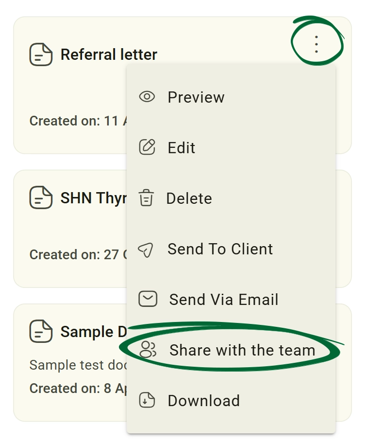 Send via Email screenshot